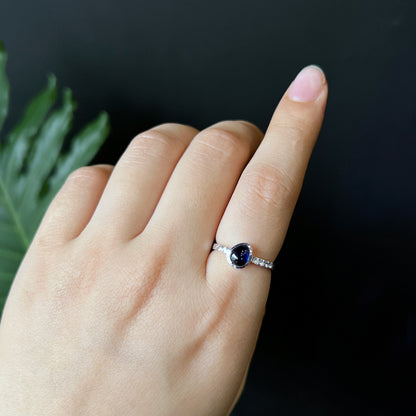 Natural Sapphire Ring in Silver Setting Size 1.65 Freesize