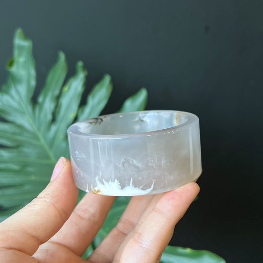 Floral Agate Bangle Square style | Mississauga Crystal Store