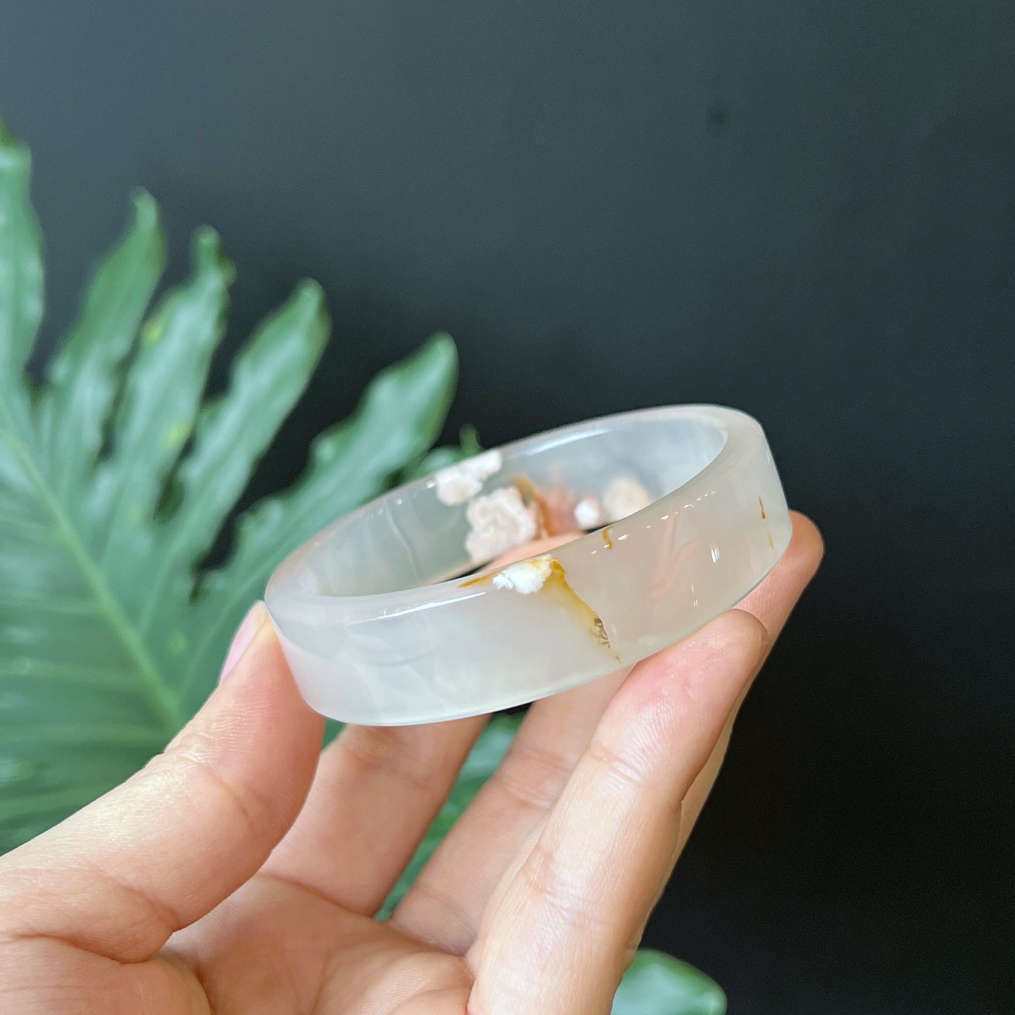 Floral Agate Bangle Square Style | Mississauga Crystal Store