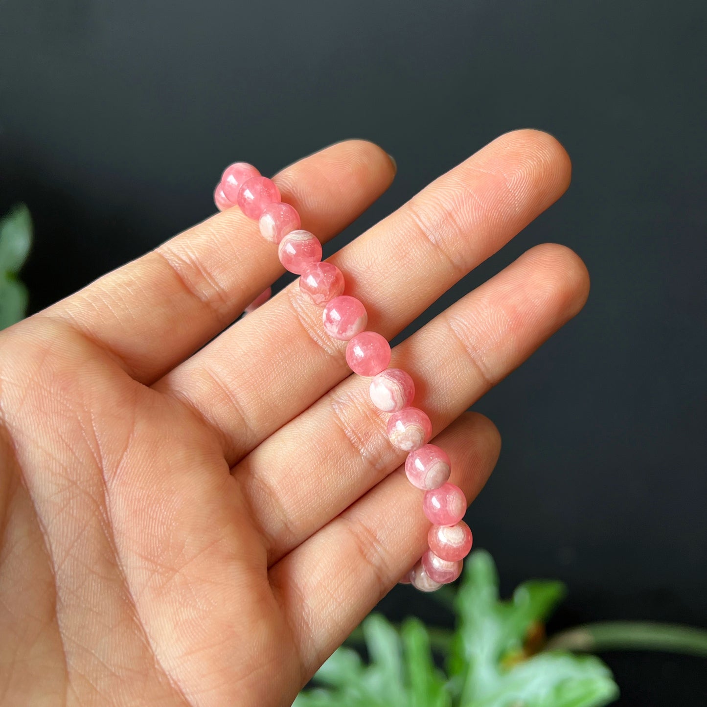 Natural Rhodochrosite Bracelet Size 7 mm