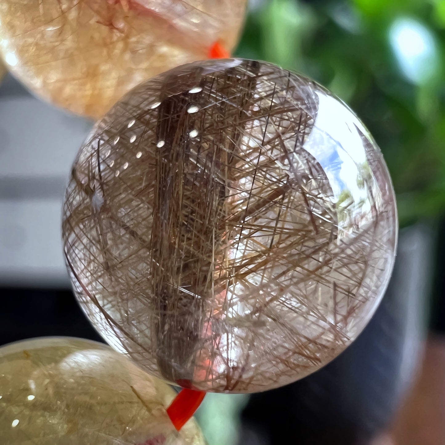 Natural Tri Colour Rutilated Quartz VIP Bracelet Size 12 mm