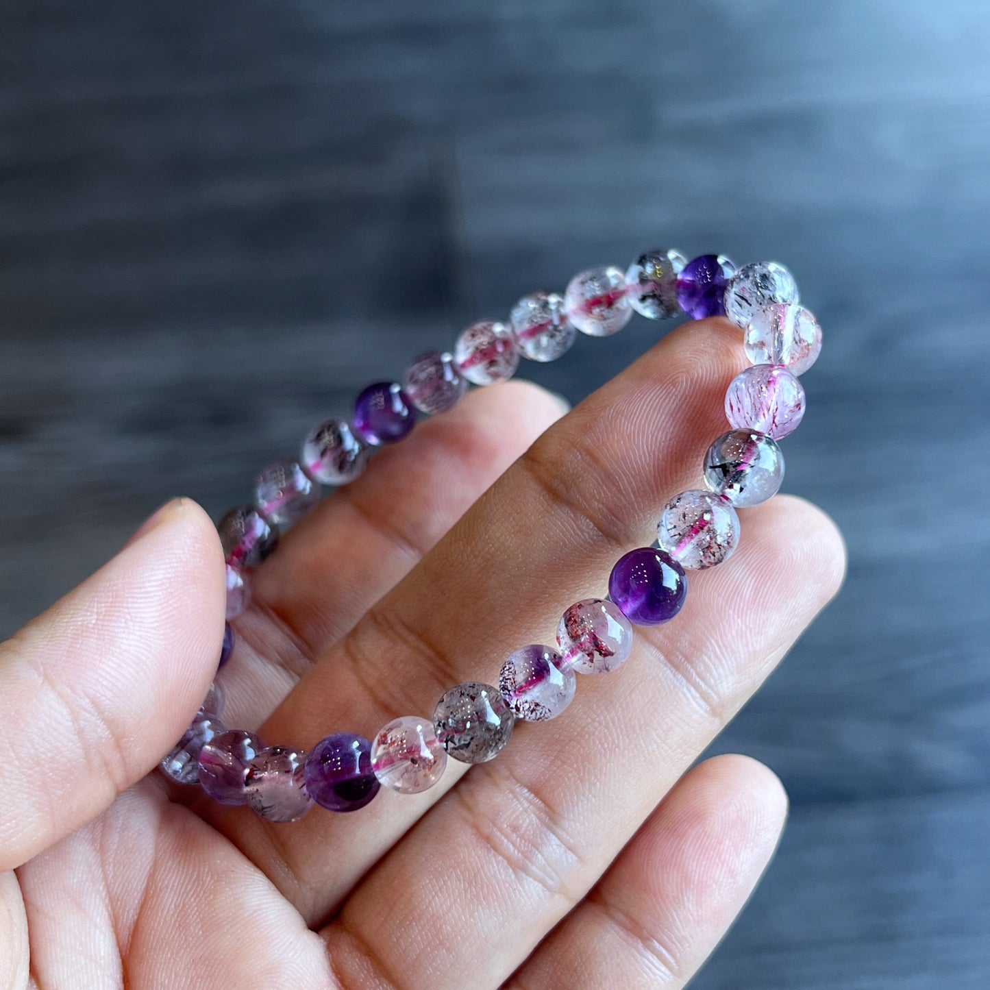 Natural Super 7 Bracelet Size 7 mm