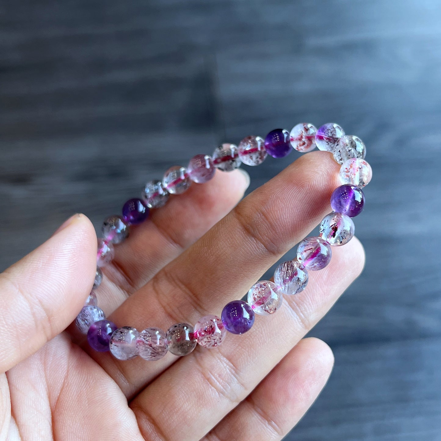 Natural Super 7 Bracelet Size 7 mm