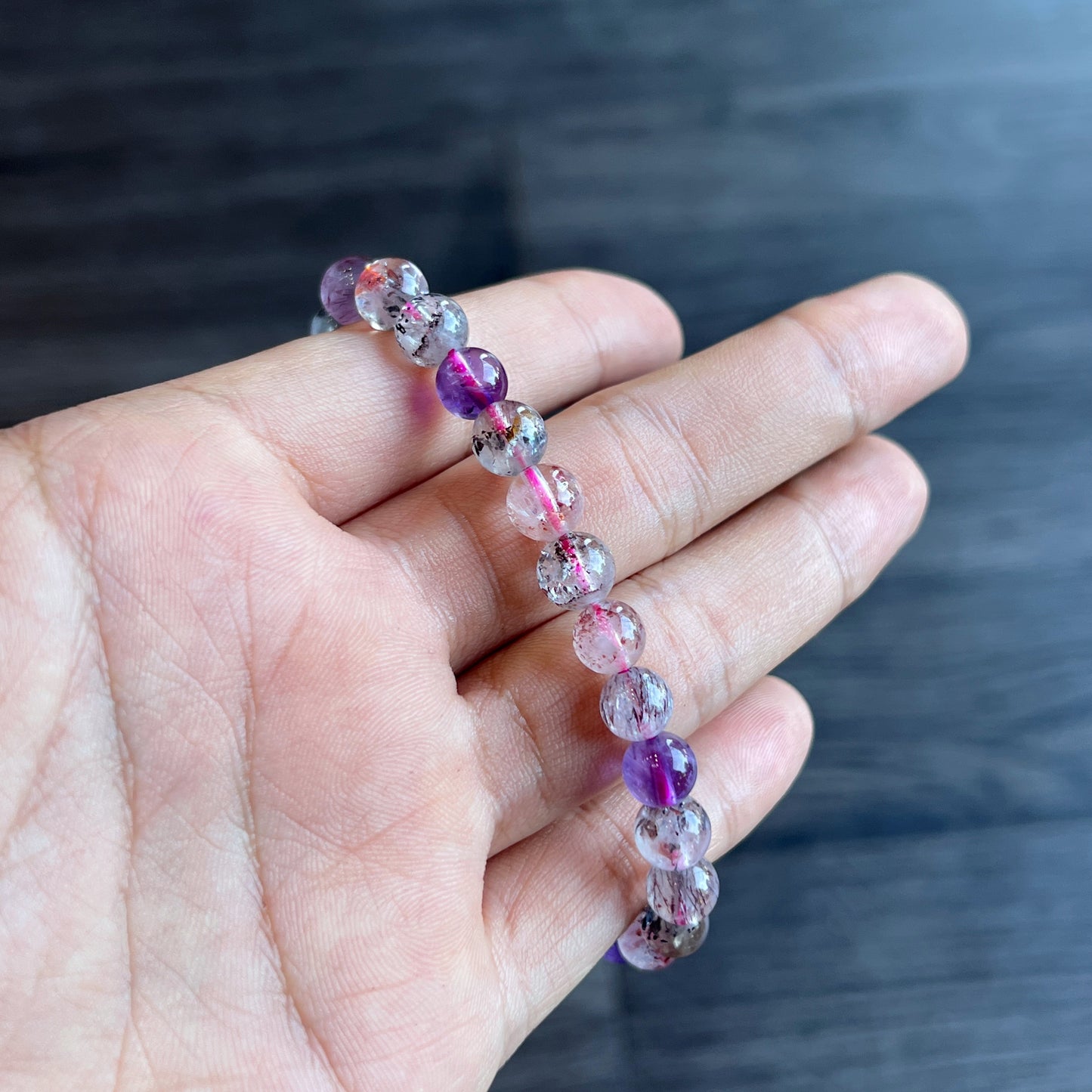 Natural Super 7 Bracelet Size 7 mm