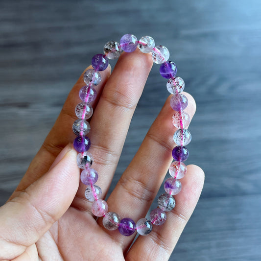 Natural Super 7 Bracelet Size 7 mm