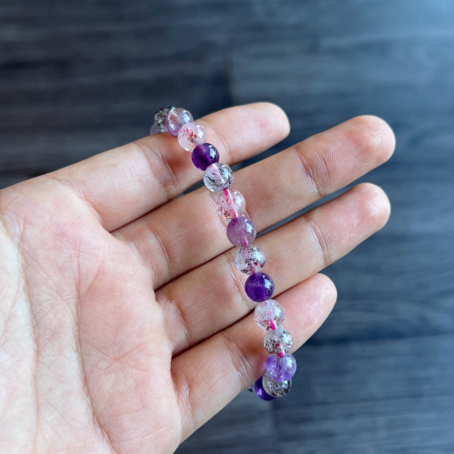 Natural Super 7 Bracelet Size 7 mm