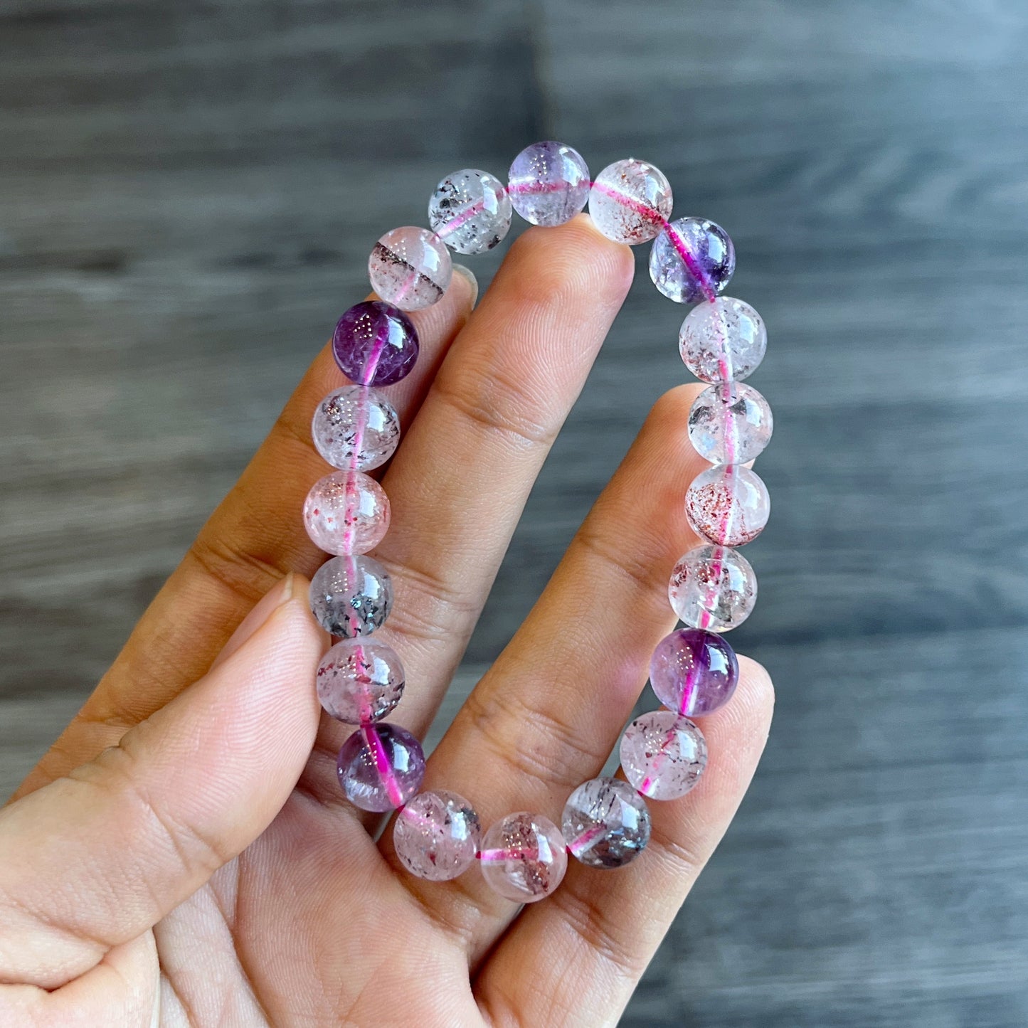 Natural Super 7 Bracelet Size 9 mm