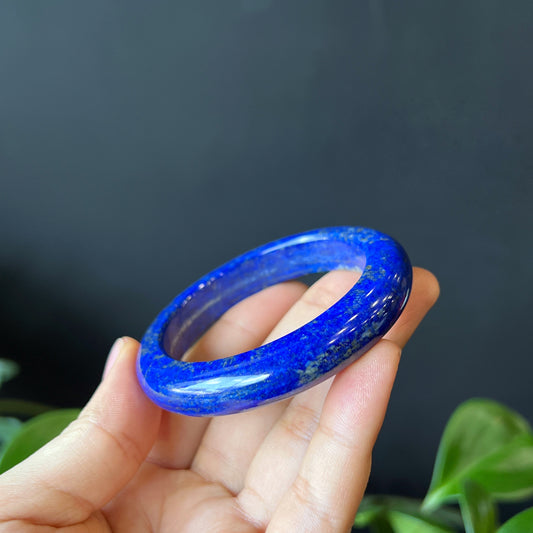 Natural Lapis Lazuli Banlge Leaf Style Size 52 mm