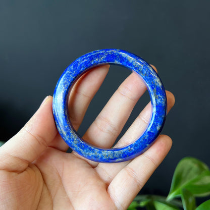 Natural Lapis Lazuli Banlge Leaf Style Size 52 mm
