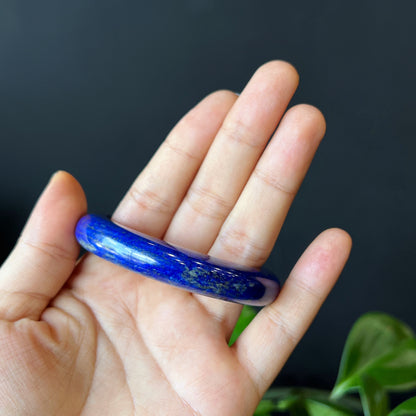 Natural Lapis Lazuli Banlge Leaf Style Size 52 mm