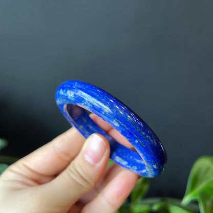 Natural Lapis Lazuli Banlge Leaf Style Size 52 mm