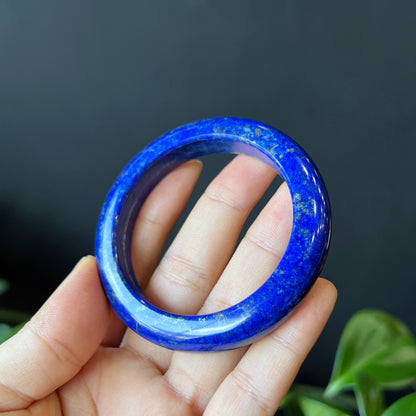 Natural Lapis Lazuli Banlge Leaf Style Size 52 mm