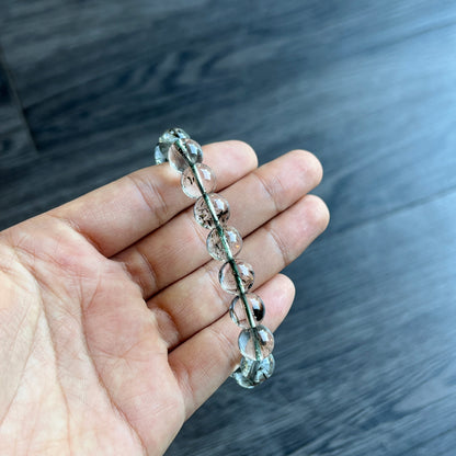Natural Green Rutilated Quartz Bracelet Size 10 mm