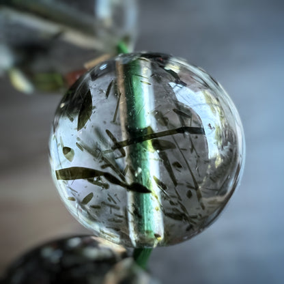 Natural Green Rutilated Quartz Bracelet Size 10 mm