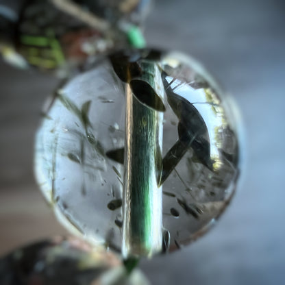 Natural Green Rutilated Quartz Bracelet Size 10 mm