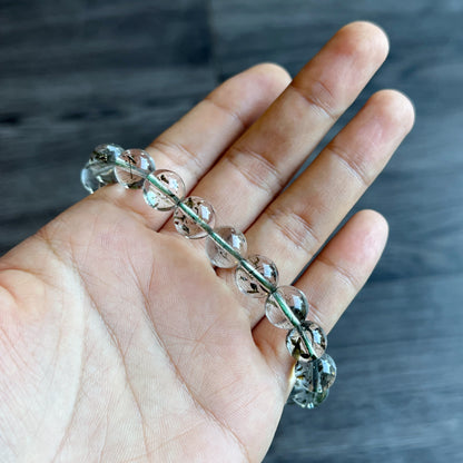 Natural Green Rutilated Quartz Bracelet Size 10 mm