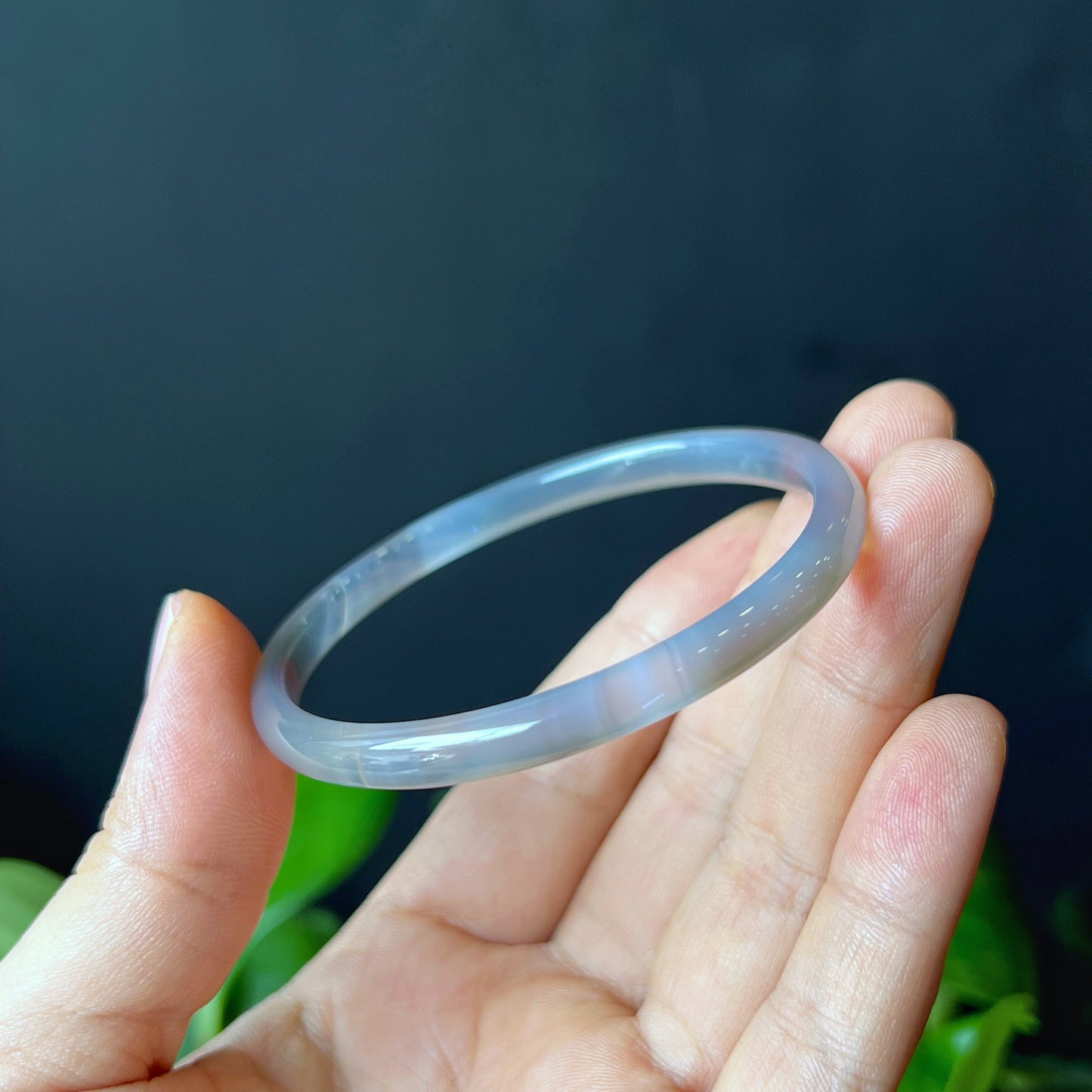 Agate Bangle Leaf Style Size 58 mm | Mississauga Crystal Store