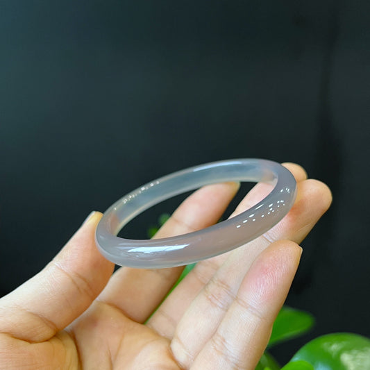 Natural Agate Bangle Leaf Style Size 56 mm