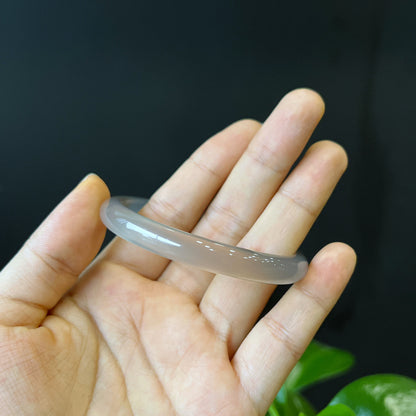 Natural Agate Bangle Leaf Style Size 56 mm