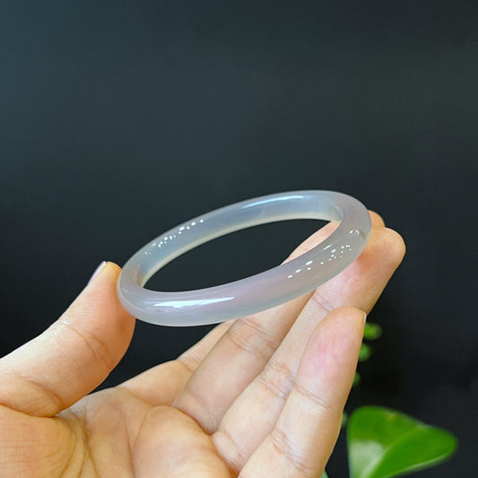 Natural Agate Bangle Leaf Style Size 56 mm