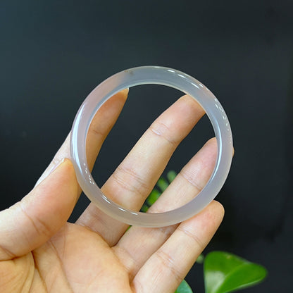 Natural Agate Bangle Leaf Style Size 56 mm