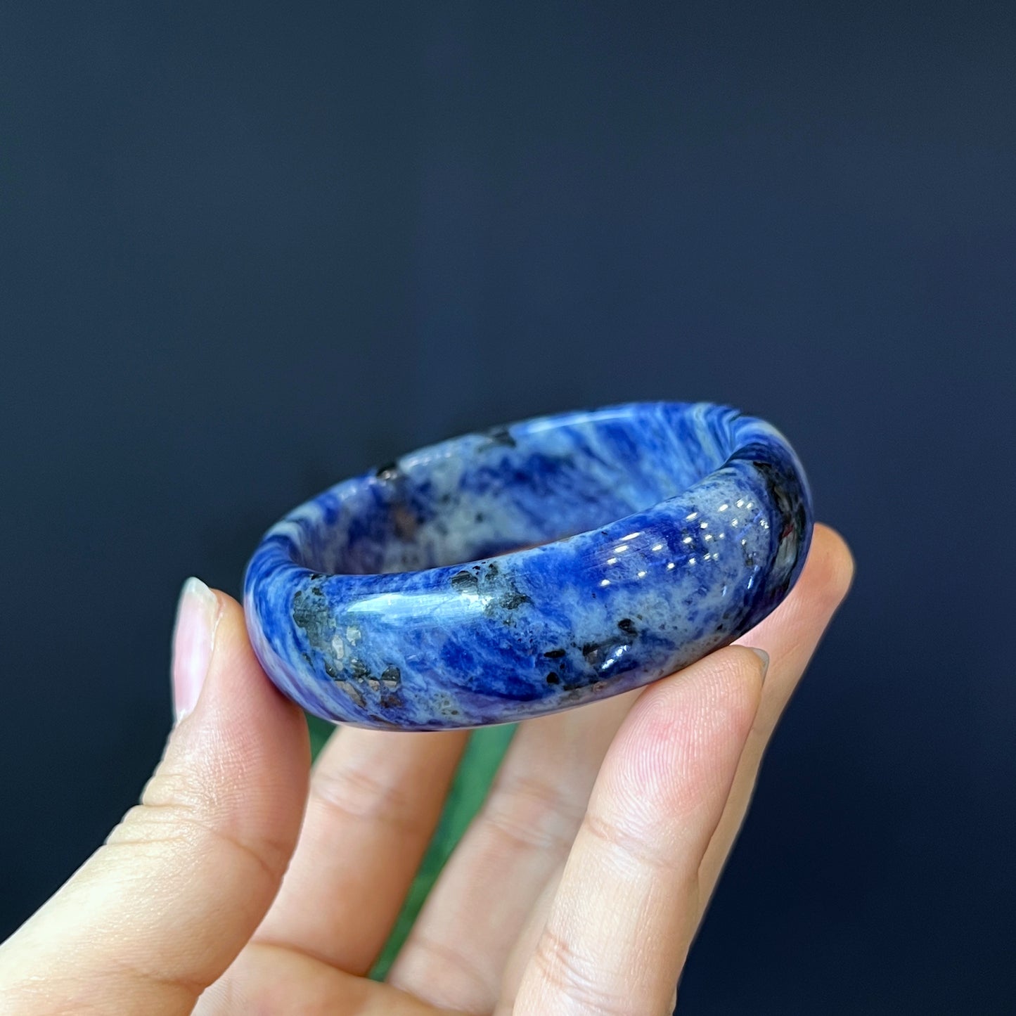 Bracelet Lapis Lazuli Style Feuille Taille 52 mm