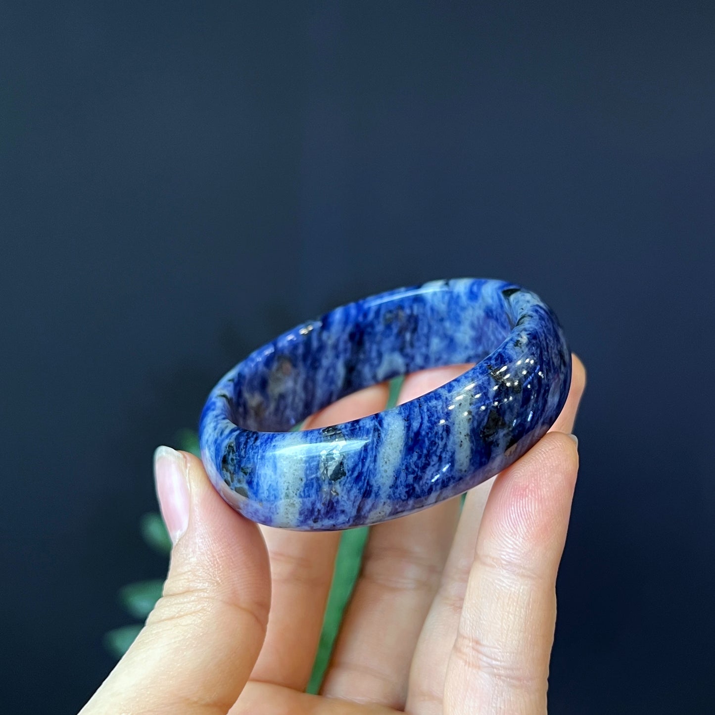 Bracelet Lapis Lazuli Style Feuille Taille 52 mm