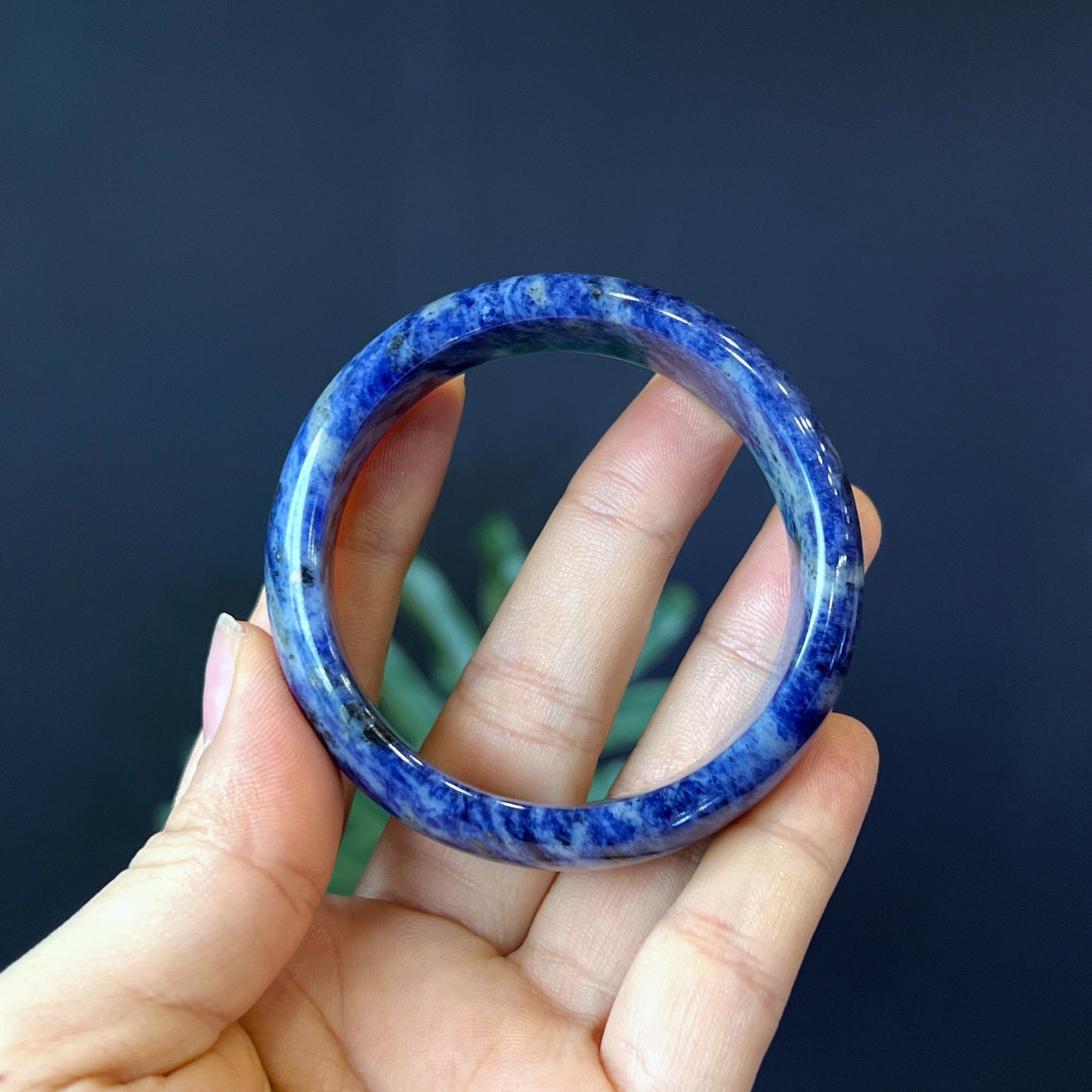 Bracelet Lapis Lazuli Style Feuille Taille 52 mm