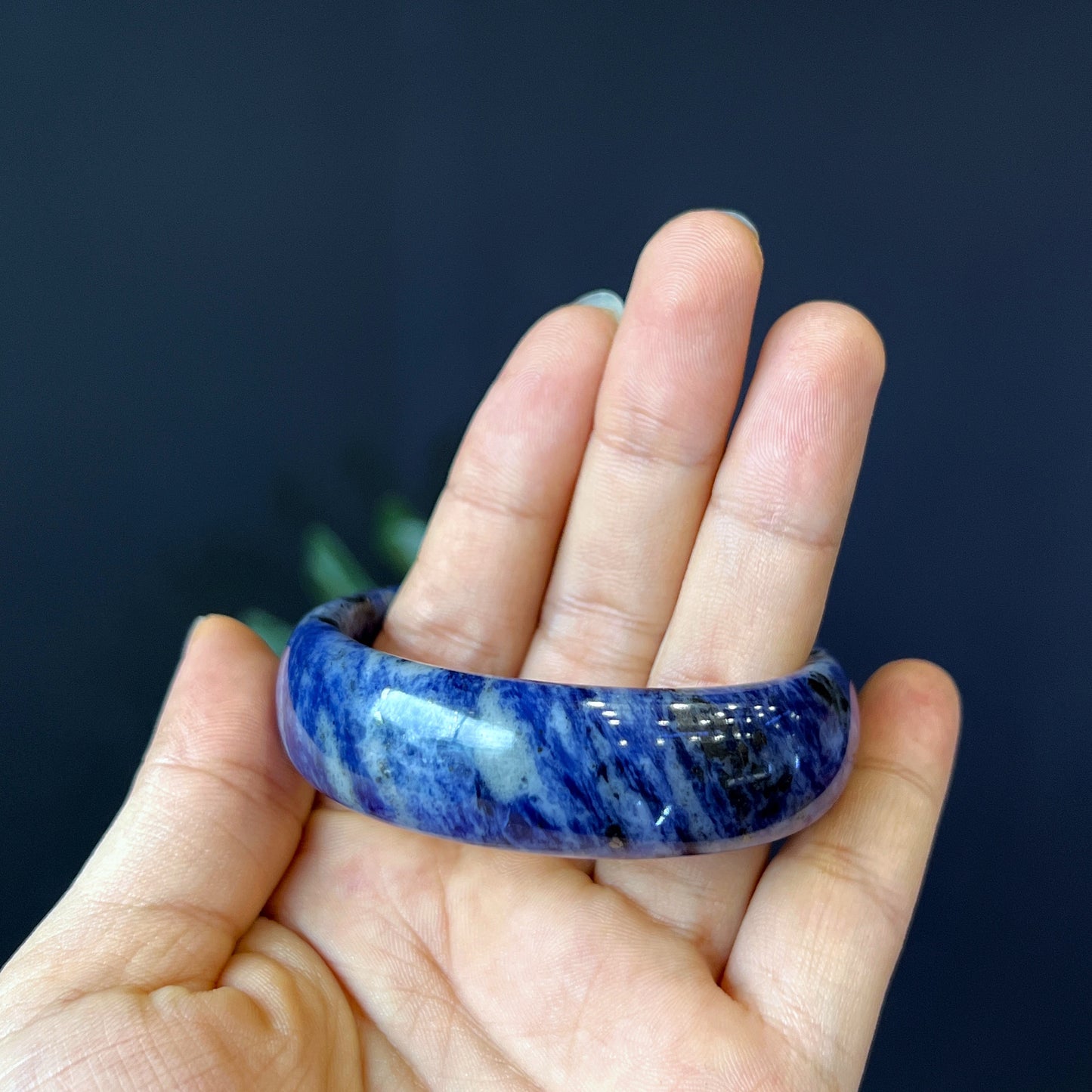 Bracelet Lapis Lazuli Style Feuille Taille 52 mm