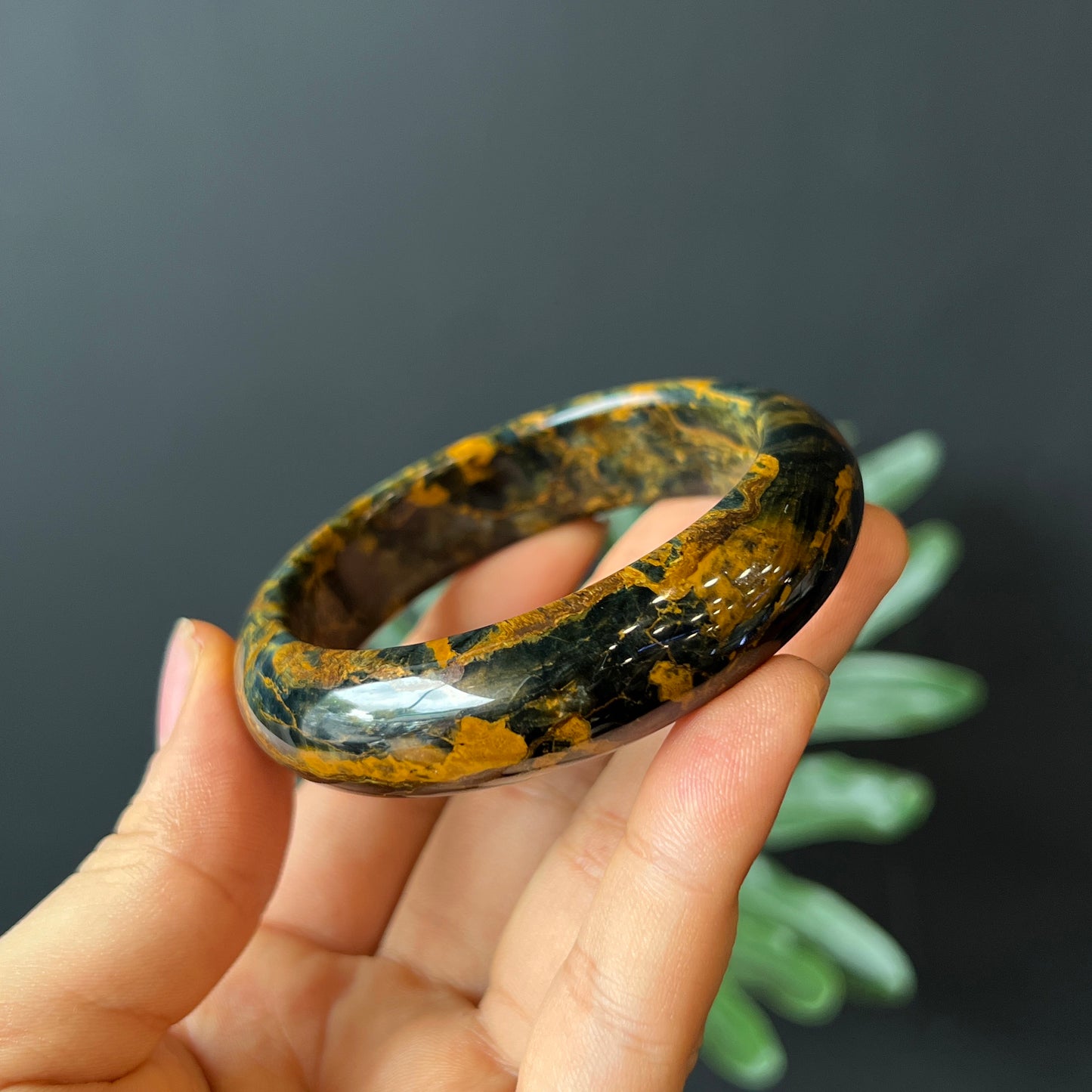 Natural Pietersite Bangle Leaf Style Size 53 mm
