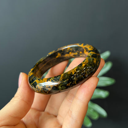 Natural Pietersite Bangle Leaf Style Size 53 mm