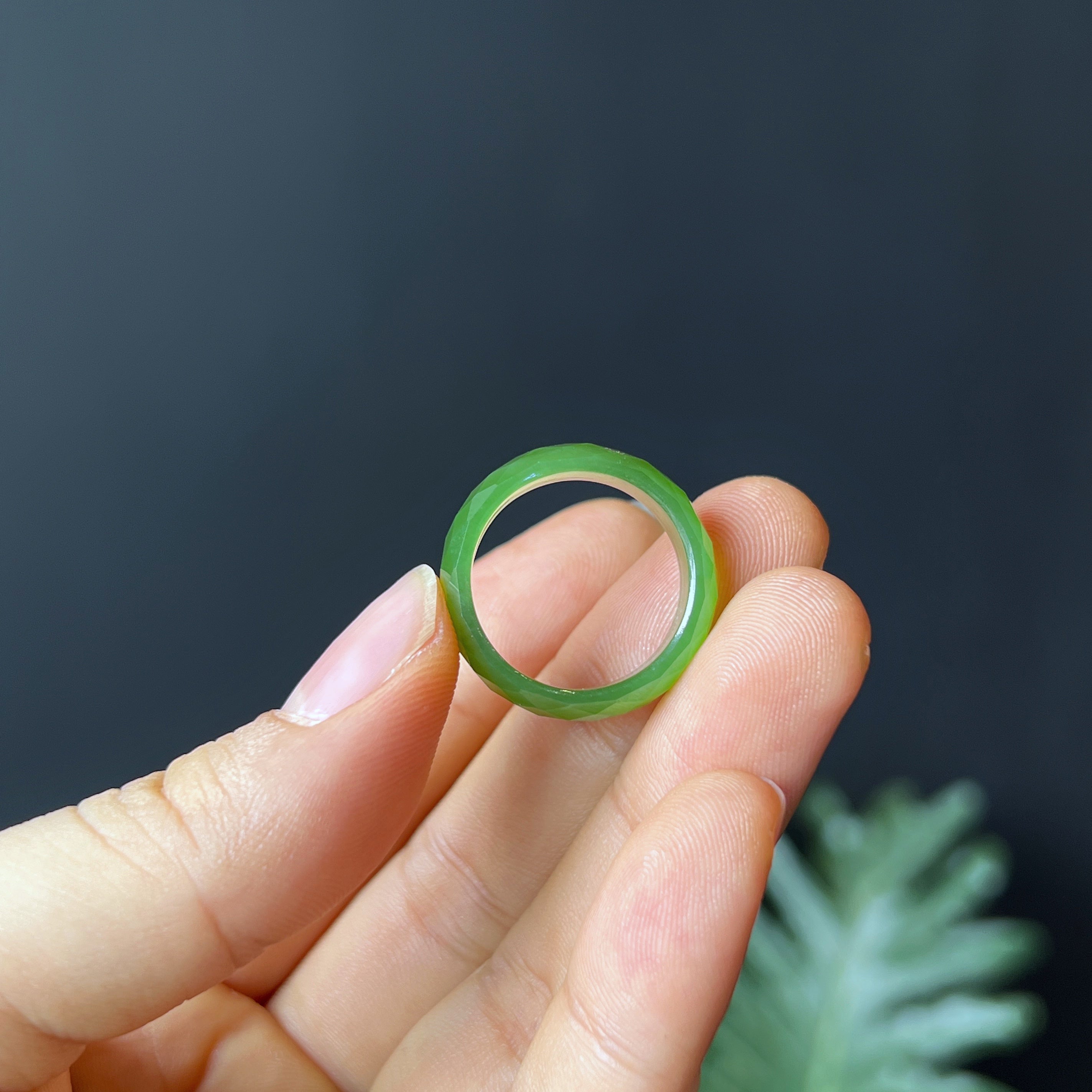 Thin jade shop ring