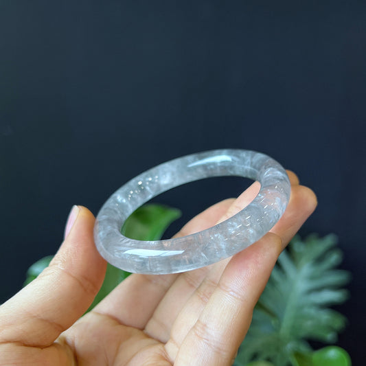 Smoky Quartz Bangle Chopstick Style Size 49 mm