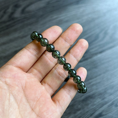 Natural Green Rutilated Quartz Bracelet Size 8 mm