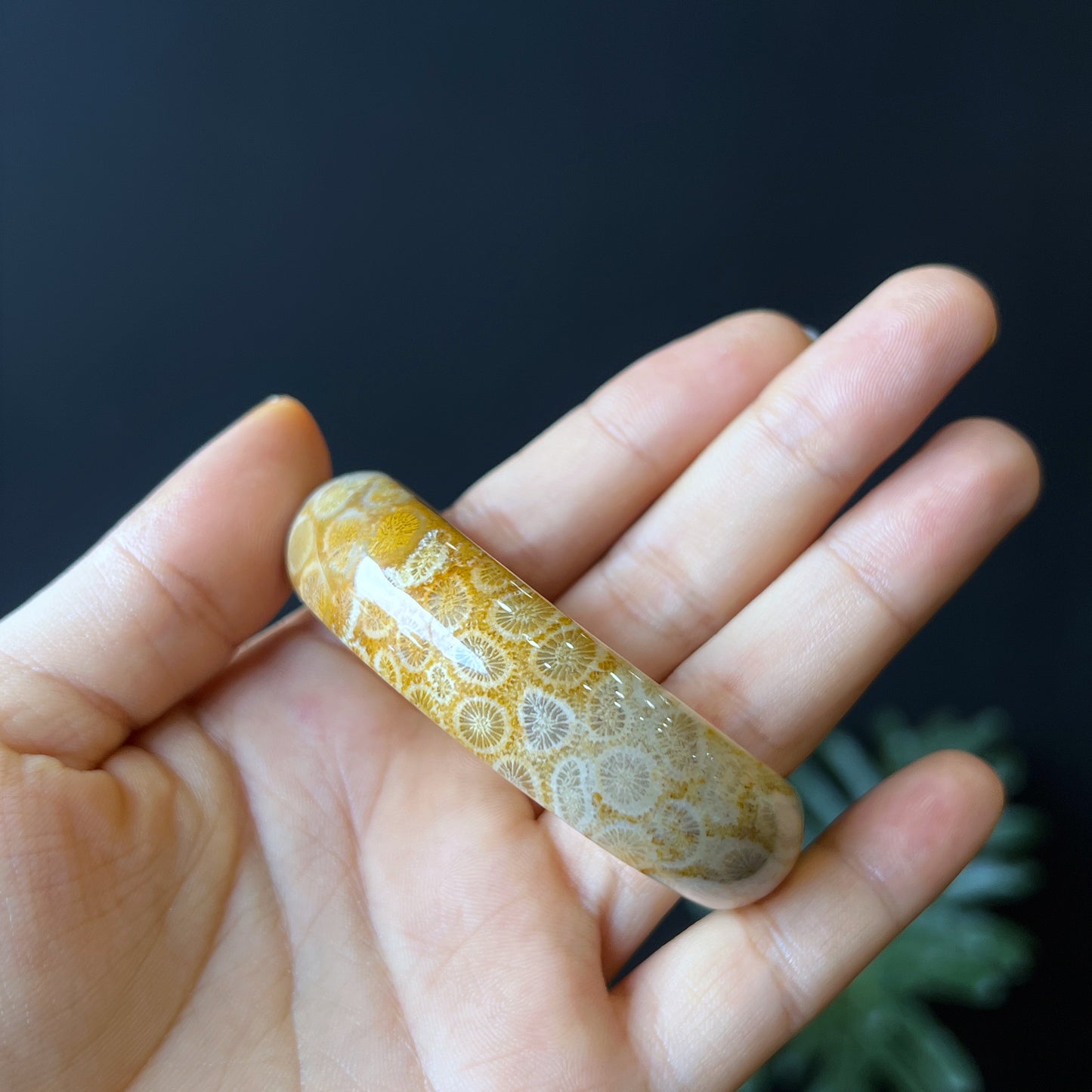 Bracelet Corail Fossil Style Feuille Taille 53 mm