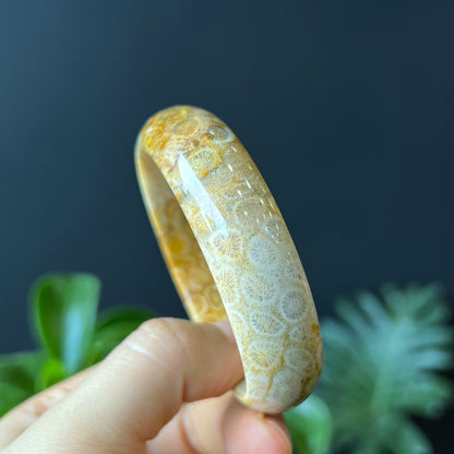 Bracelet Corail Fossil Style Feuille Taille 53 mm