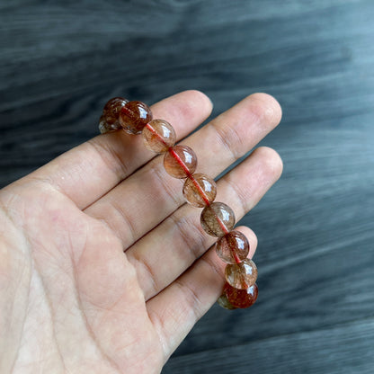 Natural Brown Rutilated Quartz Bracelet Size 11 mm