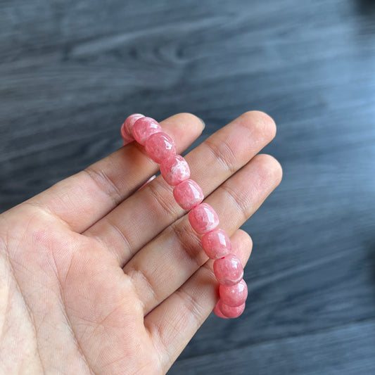 Lu Thong Natural Rhodochrosite Bracelet Size 9 mm
