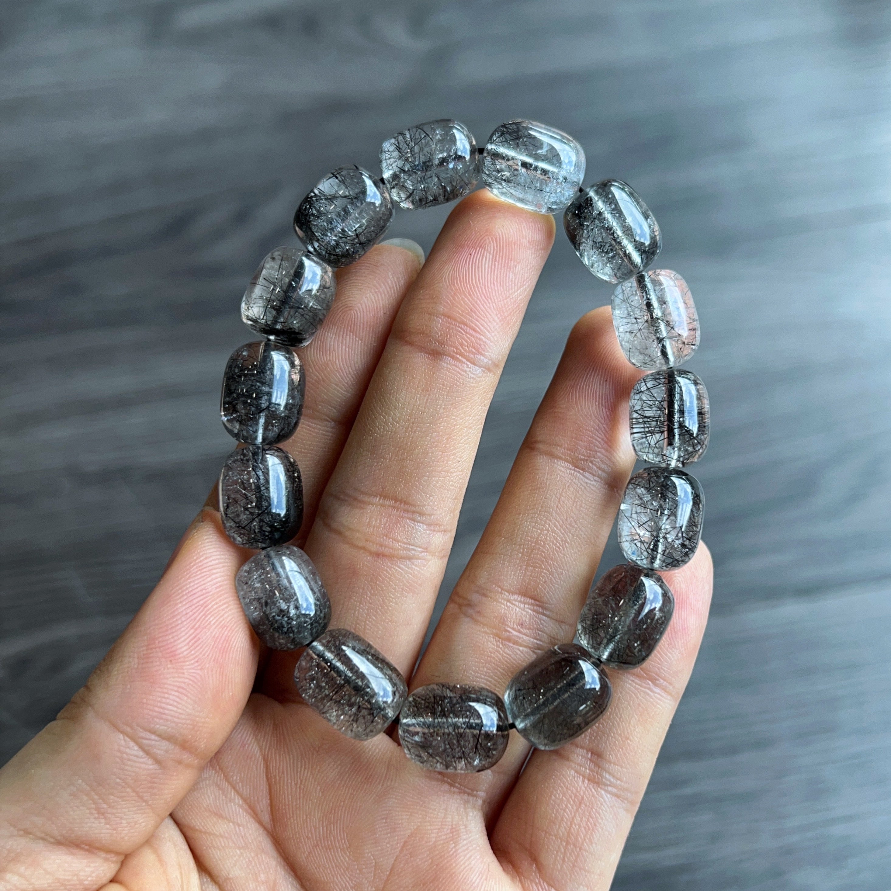 Black hair rutilated quartz clearance