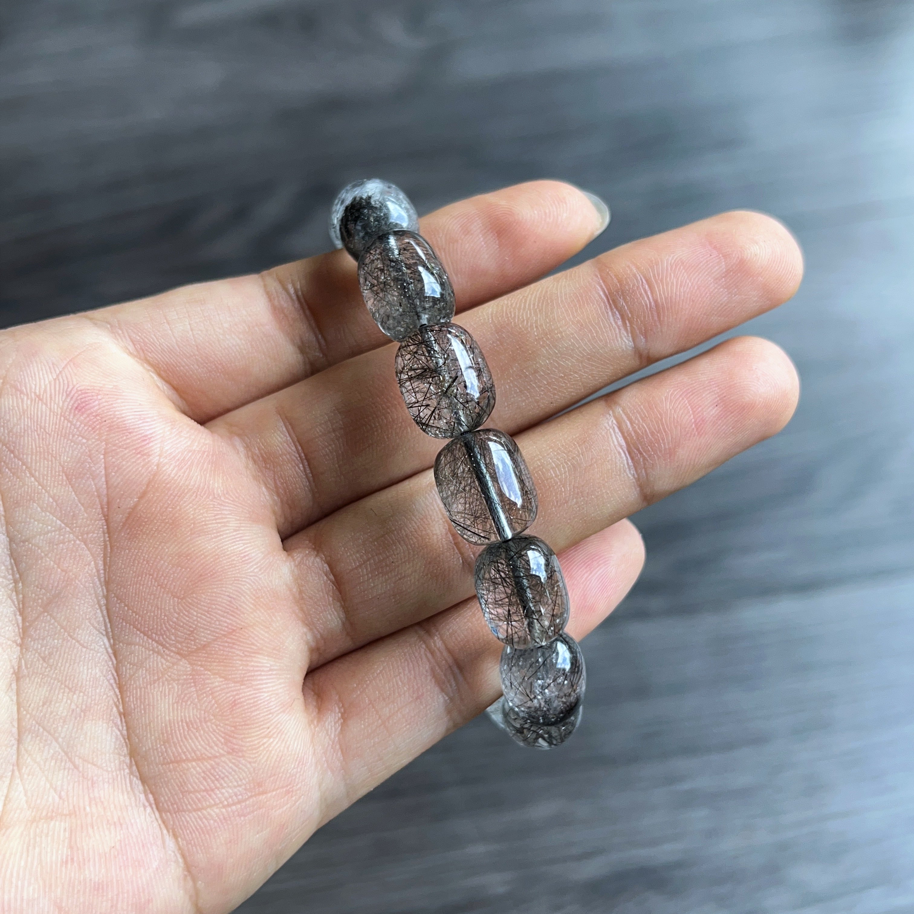 Lu Thong Black Rutilated Quartz Bracelet Size 10 mm