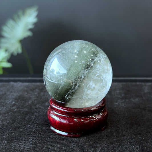 Natural Green Phantom Quartz Sphere
