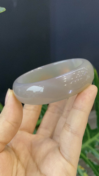 Natural Agate Bangle Leaf Style Size 54 mm