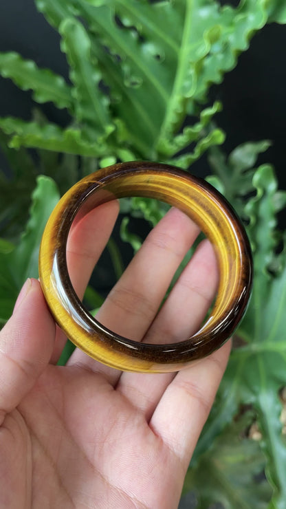 Tiger Eye Bangle Leaf Style Size 57 mm