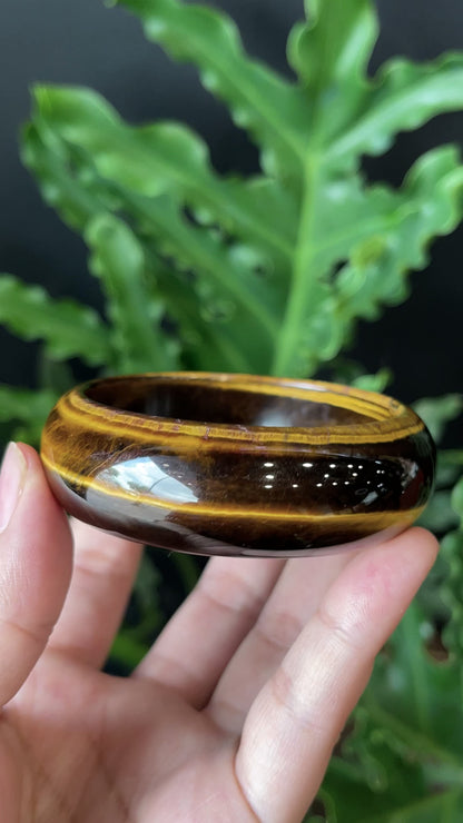 Tiger Eye Bangle Leaf Style Size 56 mm