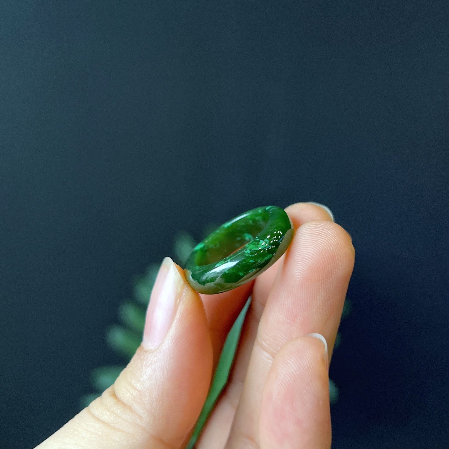 Nephrite Jade Ring Size 1.7