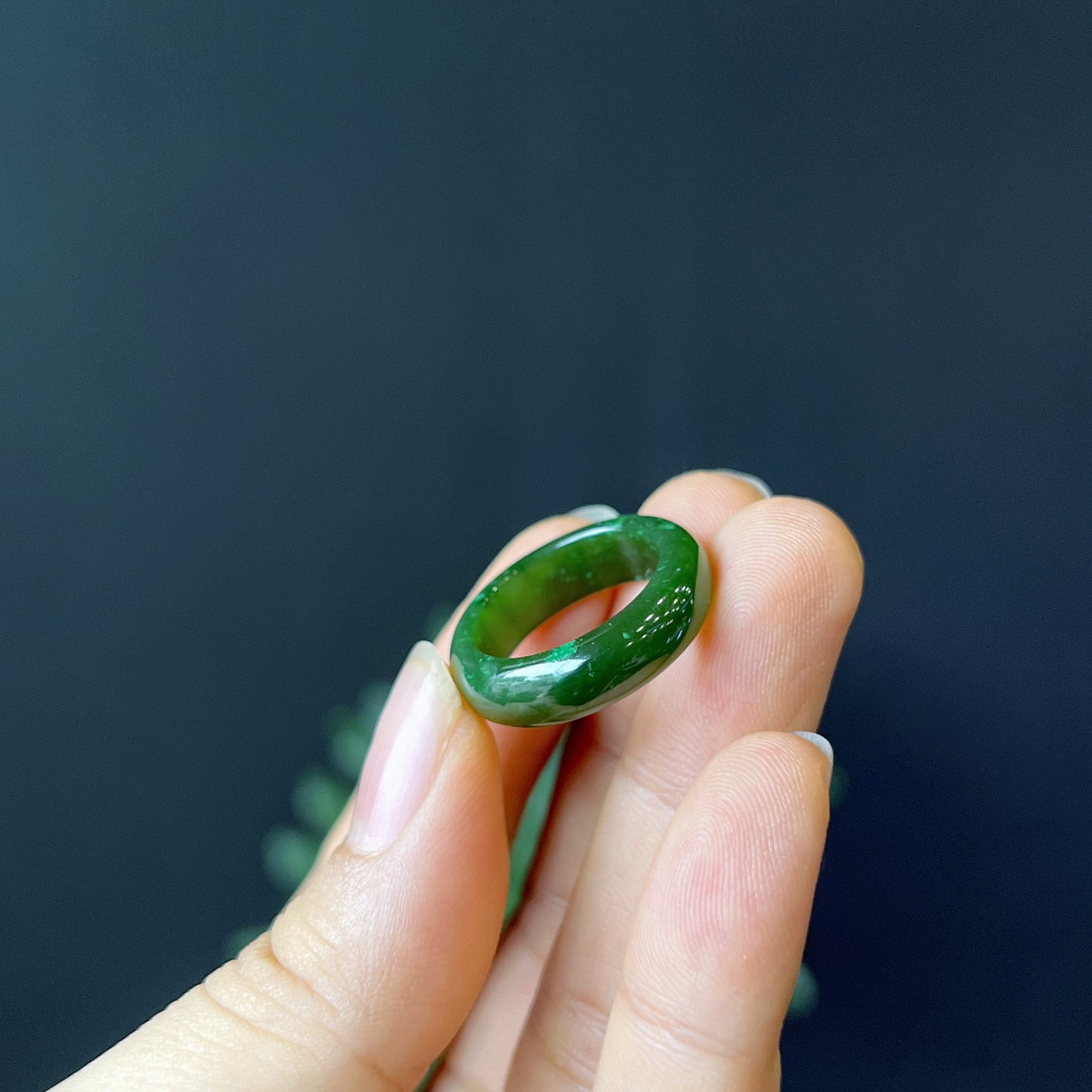 Nephrite Jade Ring Size 1.7