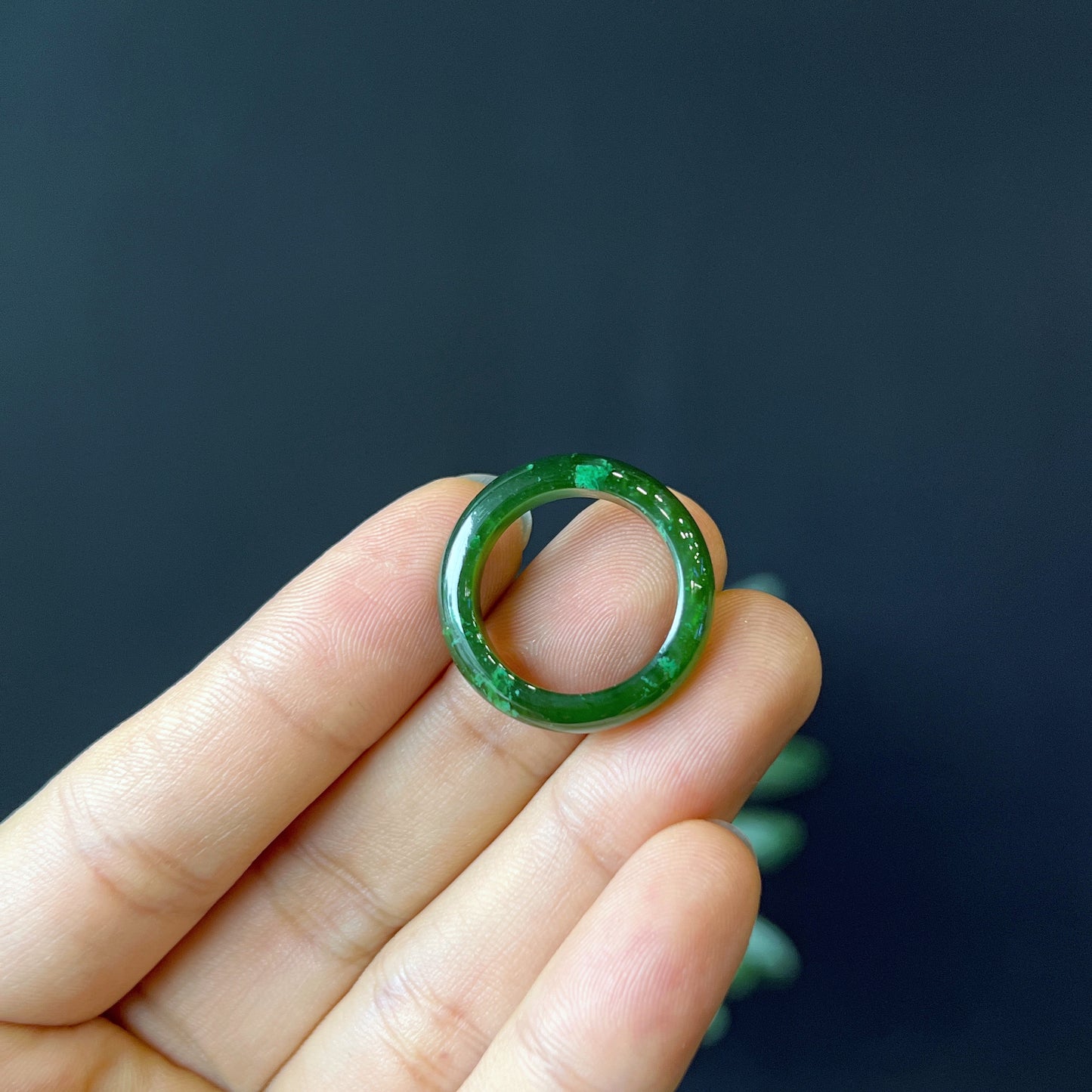 Nephrite Jade Ring Size 1.7