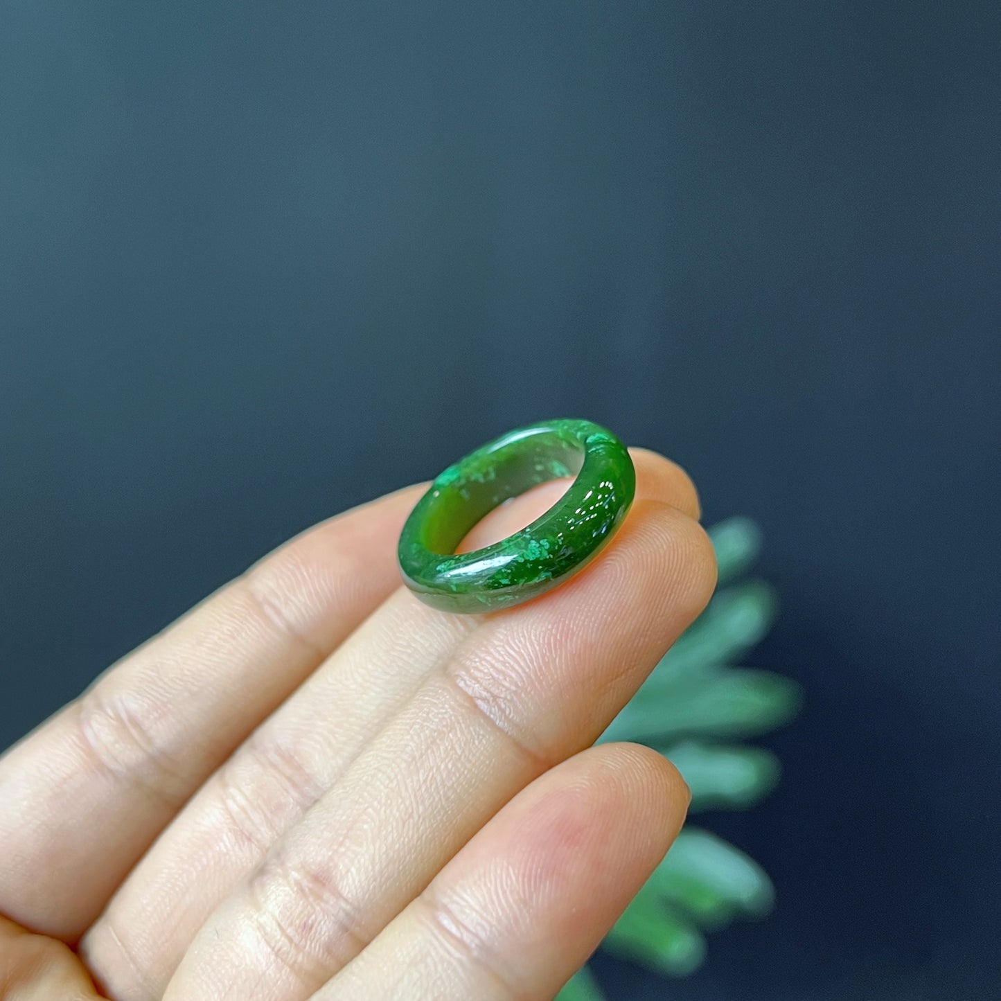 Nephrite Jade Ring Size 1.7