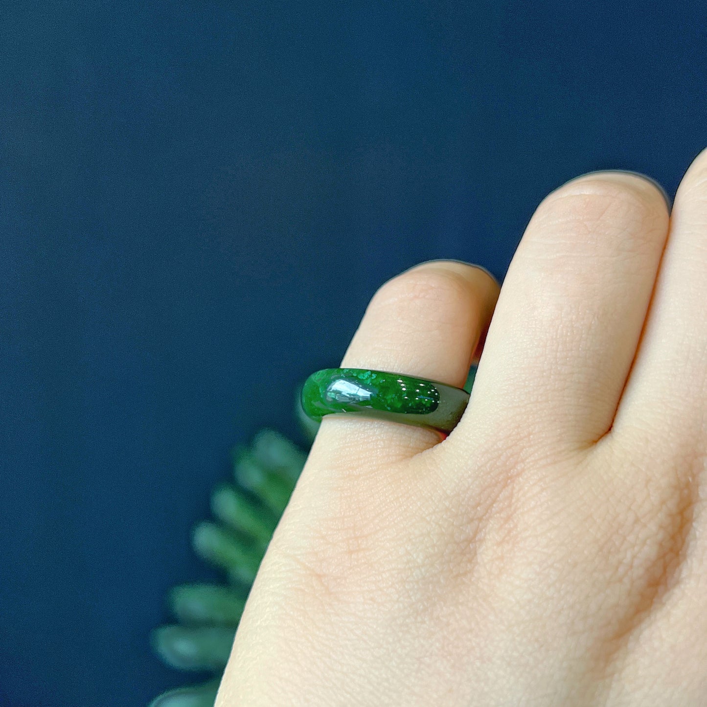 Nephrite Jade Ring Size 1.7