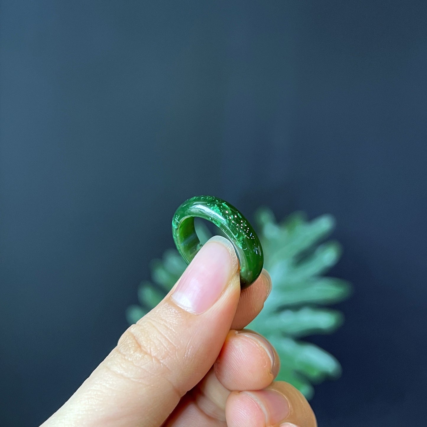 Nephrite Jade Ring Size 1.7